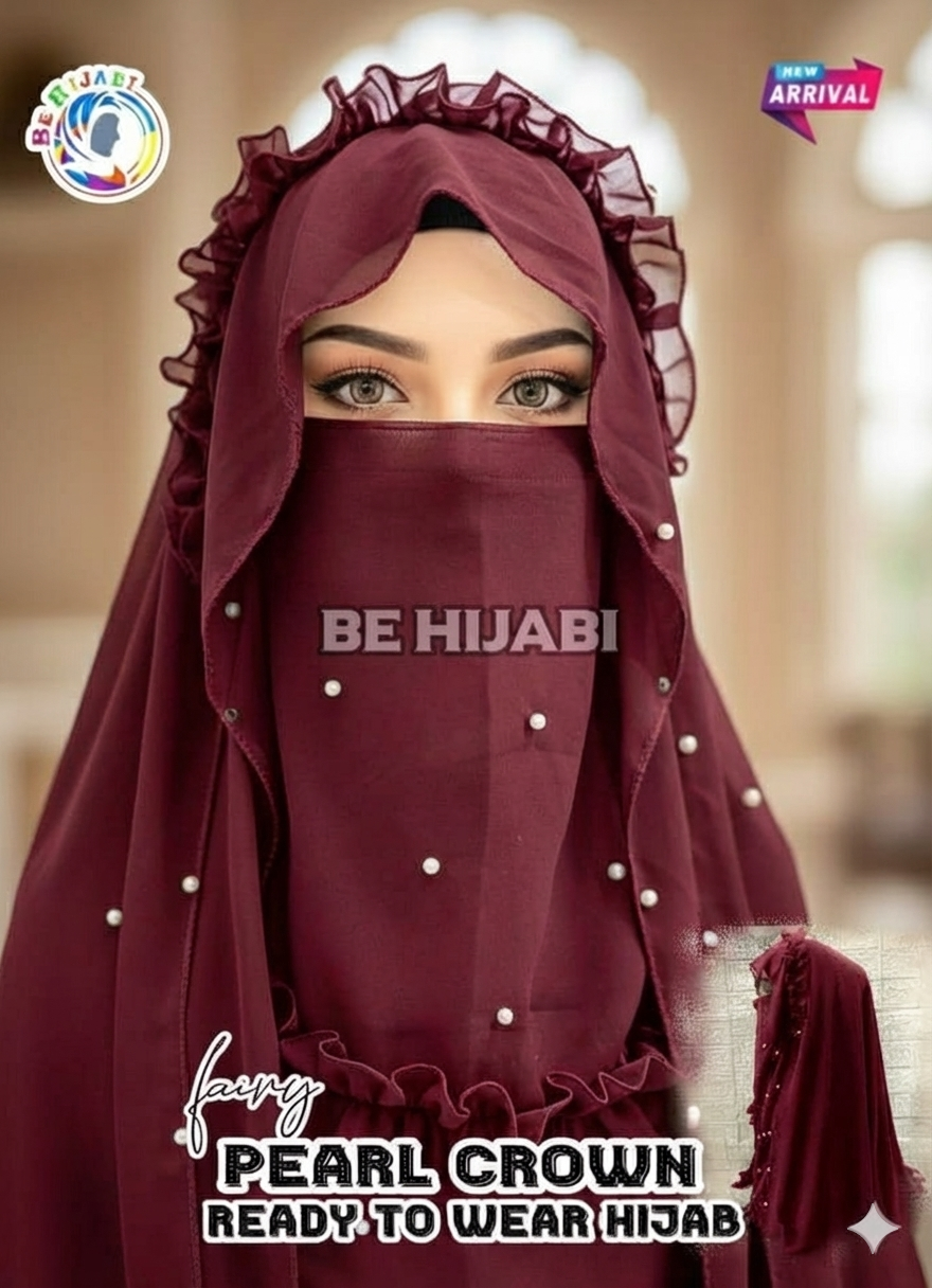 Fairy Crown Beautiful Hijab With Naqab Colors