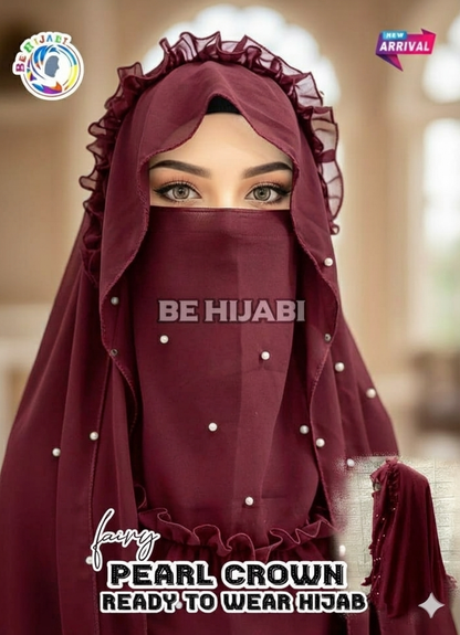 Fairy Crown Beautiful Hijab With Naqab Colors