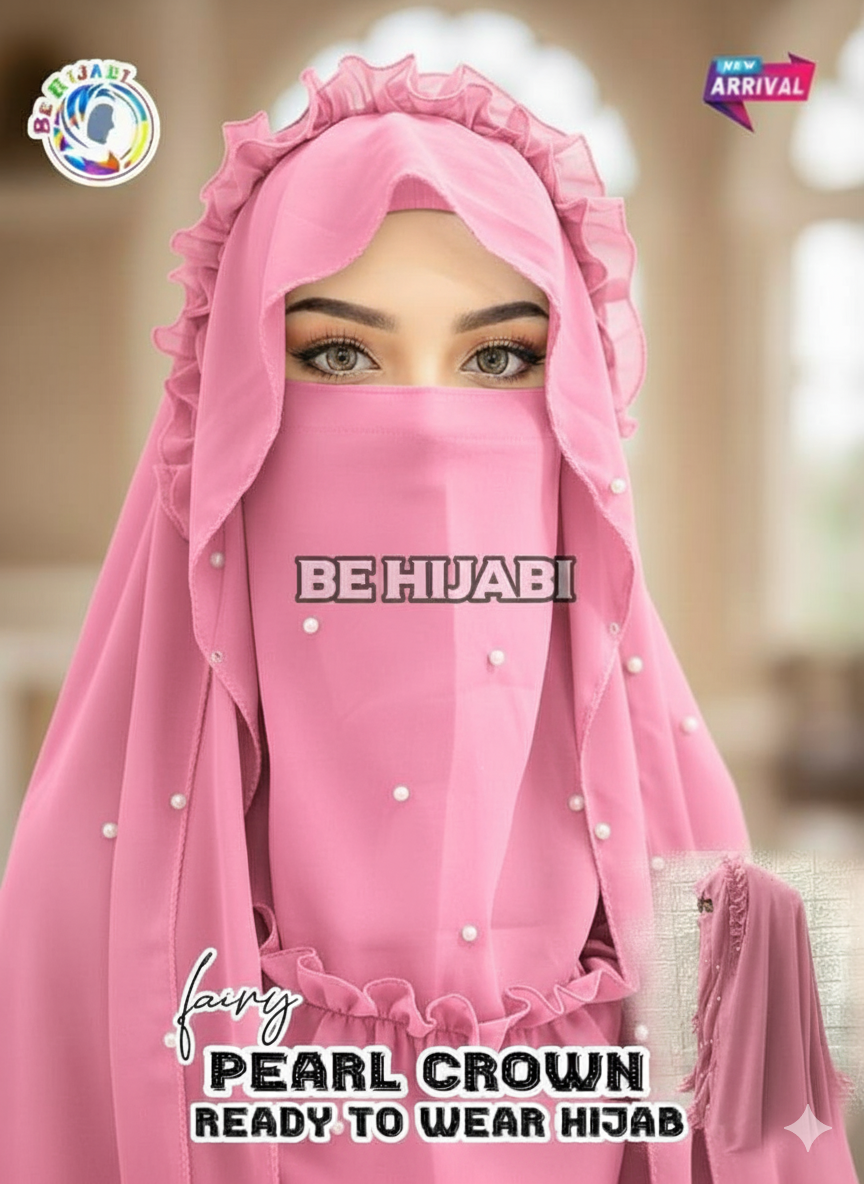 Fairy Crown Beautiful Hijab With Naqab Colors