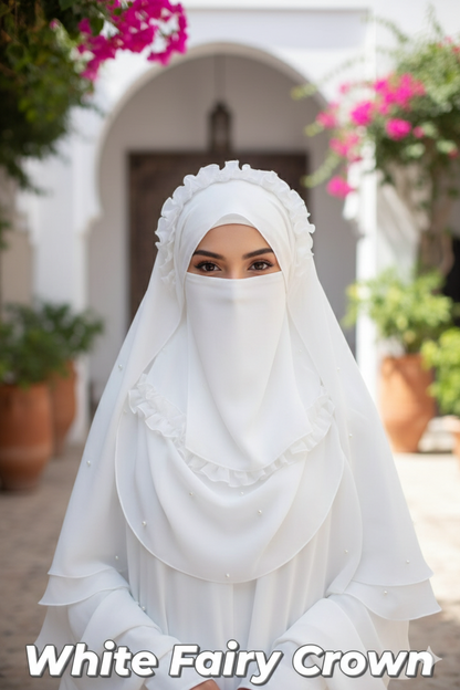 Fairy Crown Beautiful Hijab With Naqab Colors