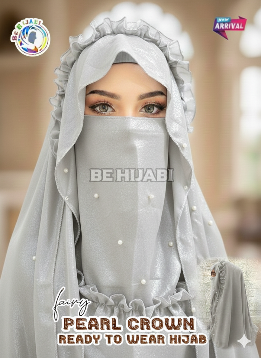 Fairy Crown Beautiful Hijab With Naqab Colors
